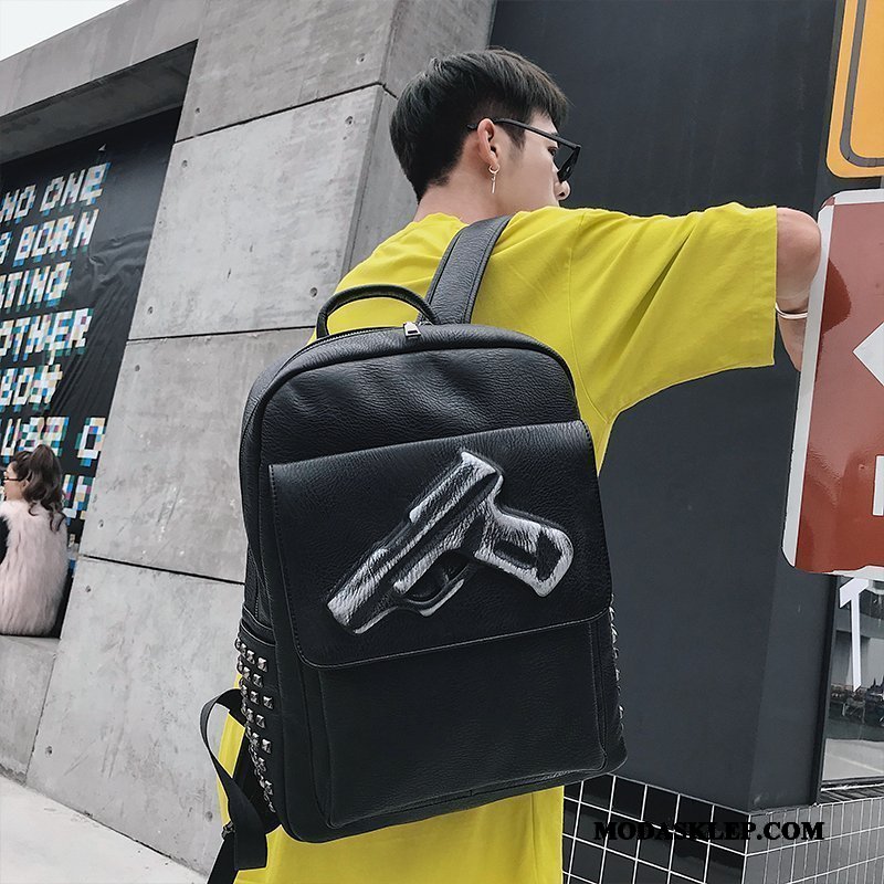 Męskie Plecak Online Trendy Nity Swag Student Tornister Szkolny Czarny