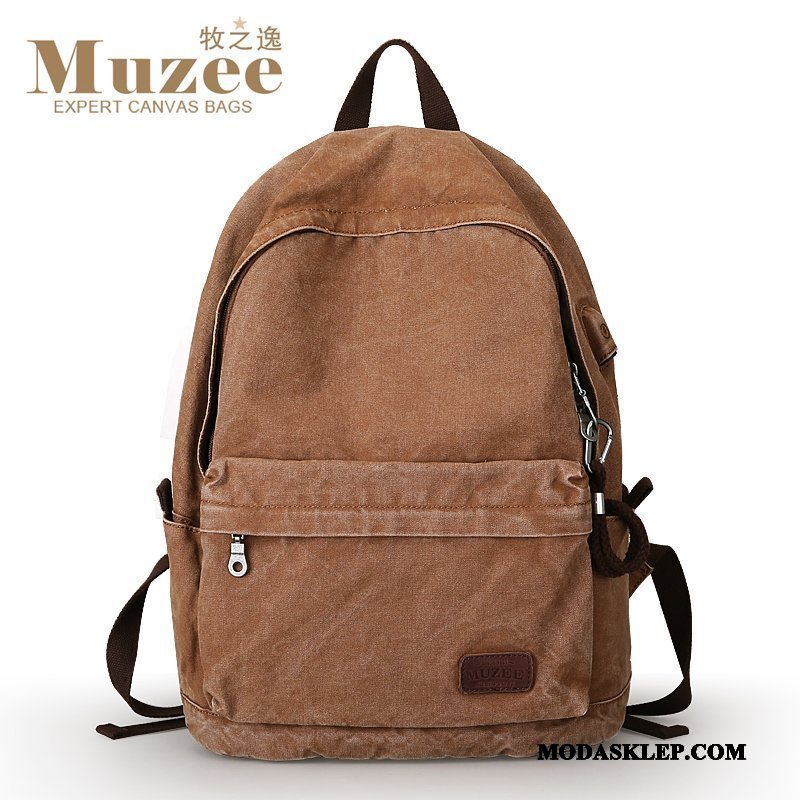 Męskie Plecak Podróżny Online Moda Tornister Szkolny Torba Na Komputer Męska Casual Brązowy