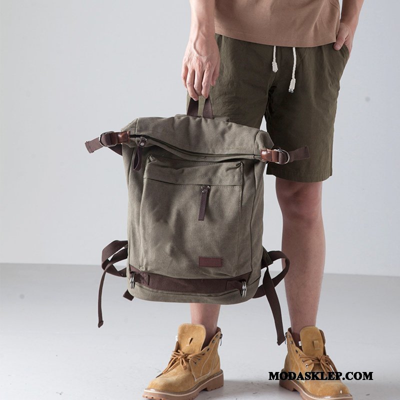 Męskie Plecak Sprzedam Podróż Moda Płótno Student Męska Khaki