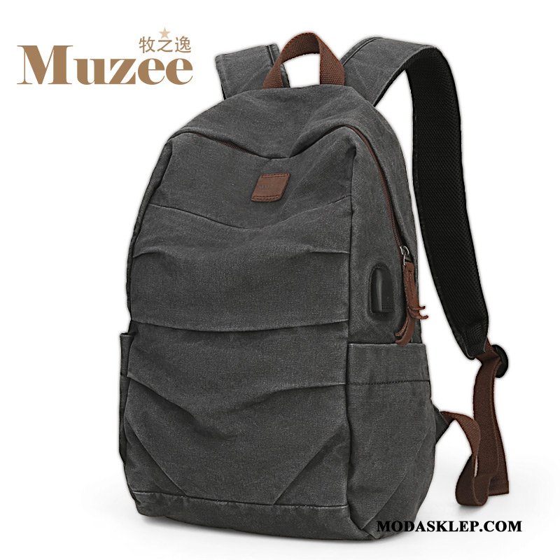 Męskie Plecak Tanie Trendy Student Prosty Moda Tornister Szkolny Khaki