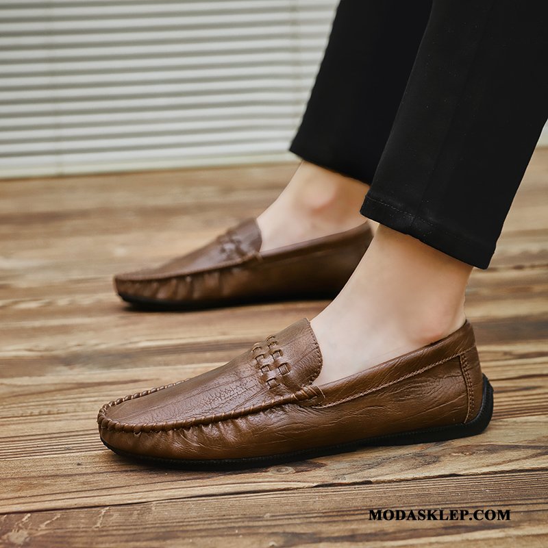 Męskie Półbuty Wizytowe Dyskont Mokasyny Skórzane Buty Buty Żeglarskie Osobowość Casual Szary Brązowy