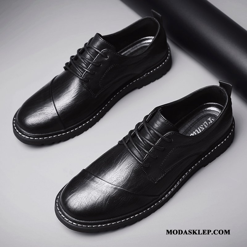 Męskie Półbuty Wizytowe Oferta Brytyjski Biznes Męska Skórzane Buty Tendencja Brązowy