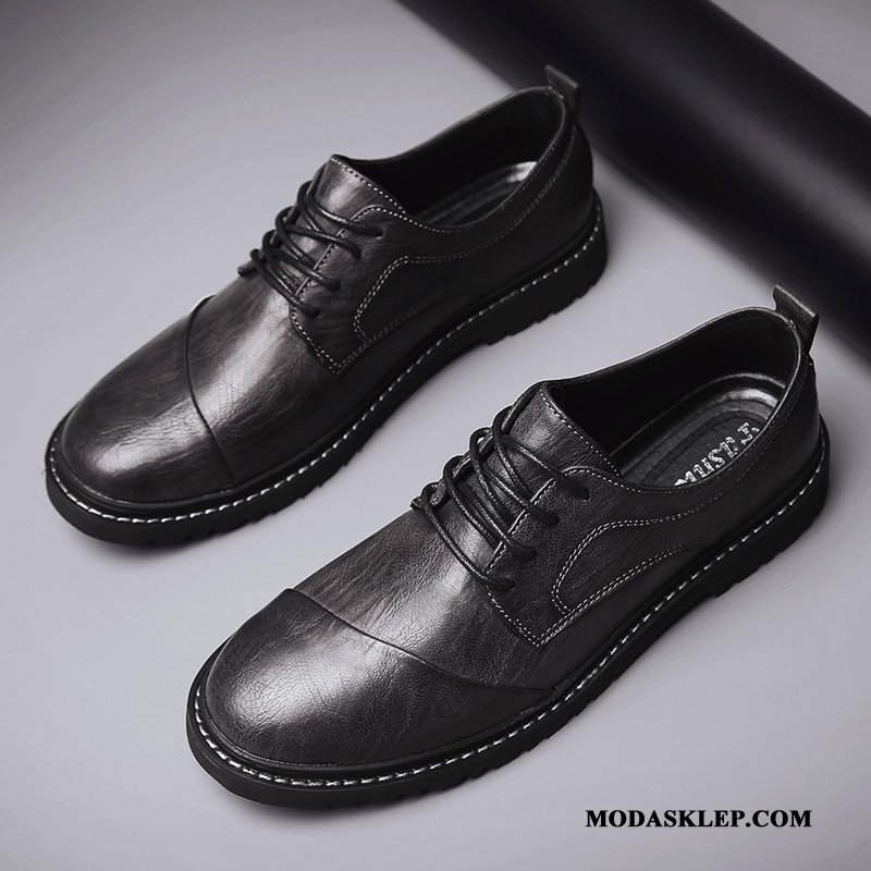 Męskie Półbuty Wizytowe Oferta Brytyjski Biznes Męska Skórzane Buty Tendencja Brązowy