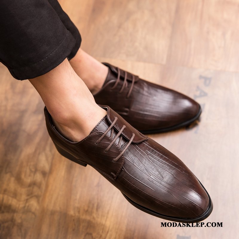 Męskie Półbuty Wizytowe Oferta Brytyjski Tendencja Skórzane Buty Męska Jesień Czarny