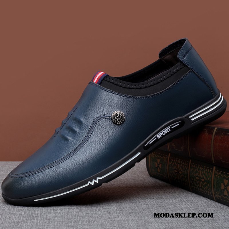 Męskie Półbuty Wizytowe Oferta Dla Kierowców Slip On Tendencja Casual Moda Granatowy