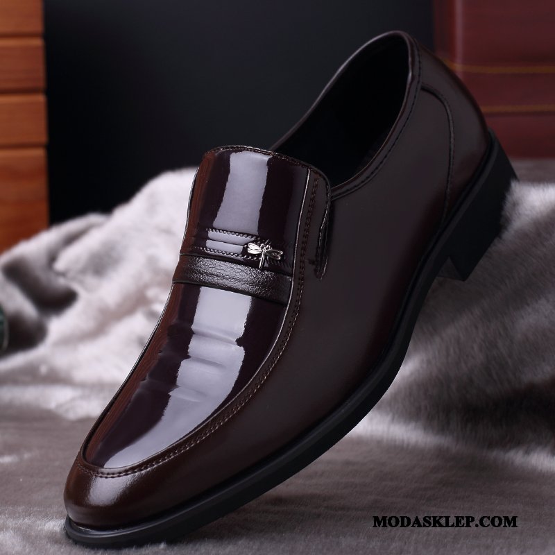 Męskie Półbuty Wizytowe Oferta Lato Winda Skórzane Buty Biznes Męska Czarny