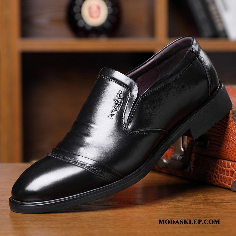 Męskie Półbuty Wizytowe Online Casual Skórzane Buty Męska Prawdziwa Skóra Slip On Brązowy Czarny Żółty