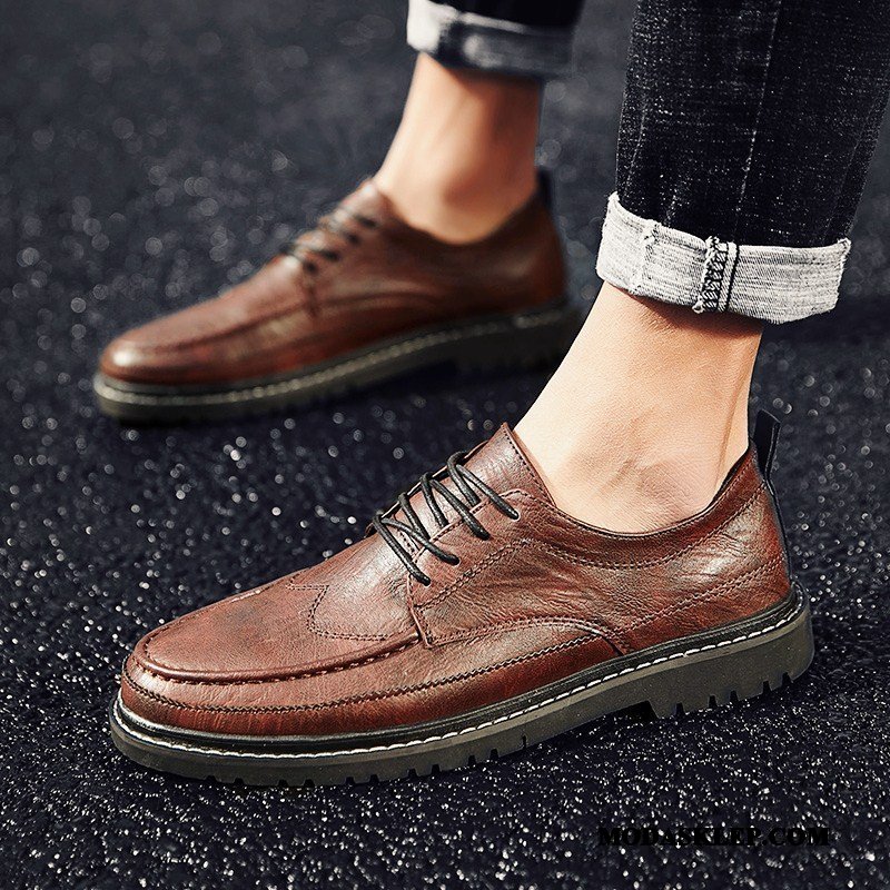 Męskie Półbuty Wizytowe Sprzedam Męska 2019 Wiosna Buty Bullock Casual Brązowy