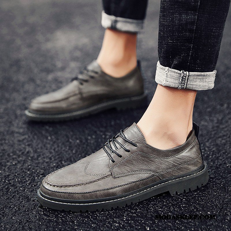 Męskie Półbuty Wizytowe Sprzedam Męska 2019 Wiosna Buty Bullock Casual Brązowy