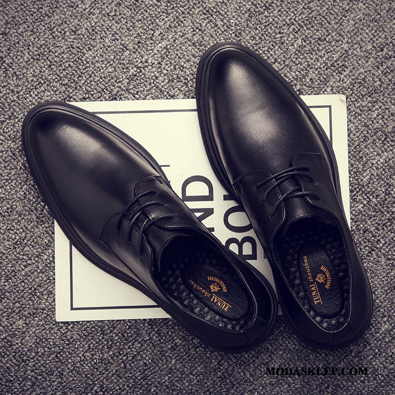 Męskie Półbuty Wizytowe Tanie Męska Casual Skórzane Buty Tendencja Biznes Czarny