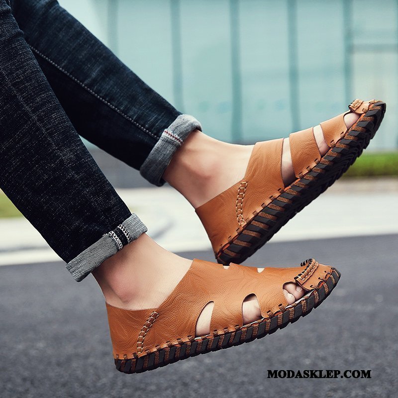 Męskie Sandały Oferta Plażowe Rzym Casual Kapcie Lato Biały
