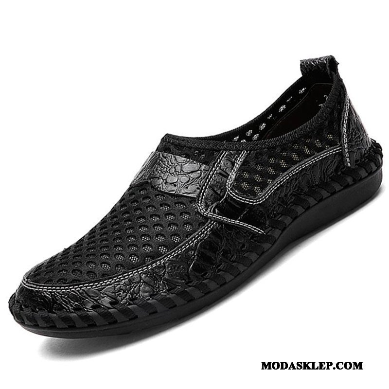 Męskie Sandały Online Lekkie Siatkowe Casual Moda Koronka Zielony