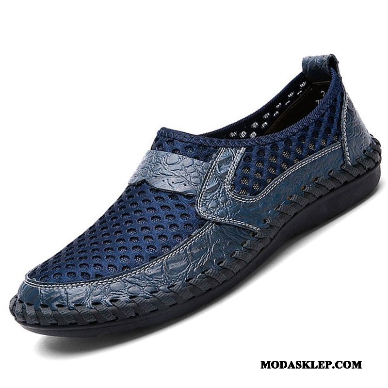 Męskie Sandały Online Lekkie Siatkowe Casual Moda Koronka Zielony