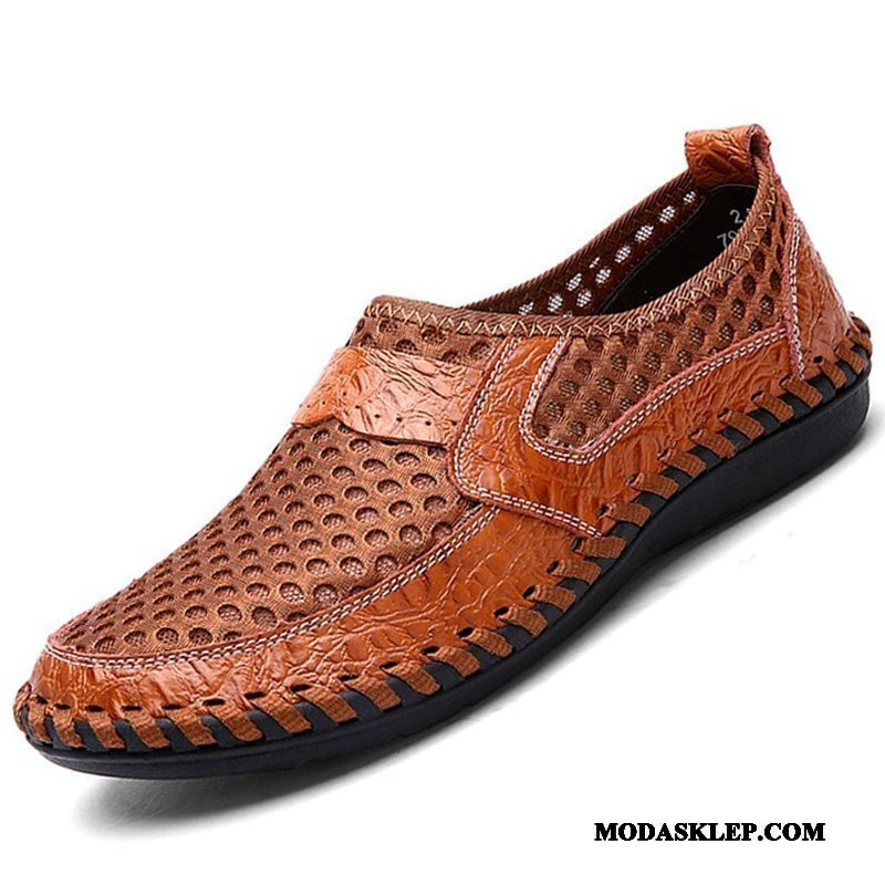 Męskie Sandały Online Lekkie Siatkowe Casual Moda Koronka Zielony