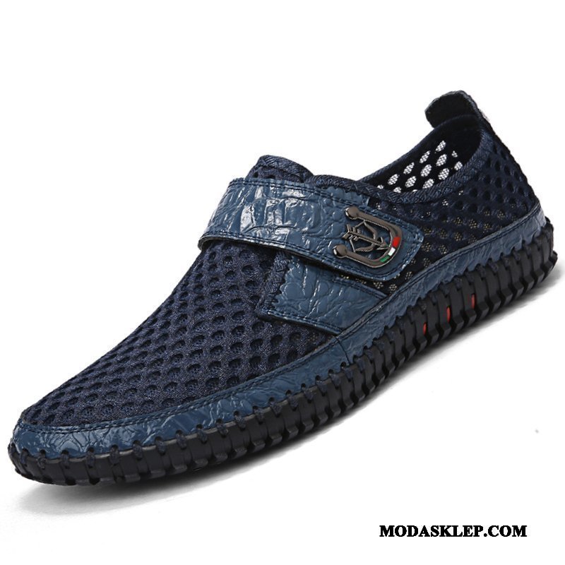 Męskie Sandały Online Lekkie Siatkowe Casual Moda Koronka Zielony