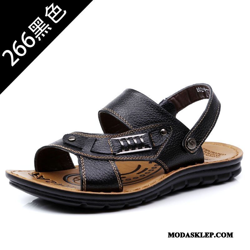 Męskie Sandały Sklep Buty Duży Prawdziwa Skóra Męska Lato Brązowy