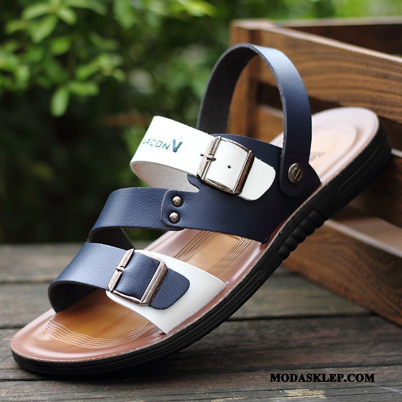 Męskie Sandały Sklep Kapcie Antypoślizgowe Buty Casual Tendencja Brązowy