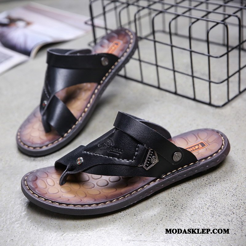 Męskie Sandały Sklep Moda Kapcie Casual Antypoślizgowe Lato Niebieski