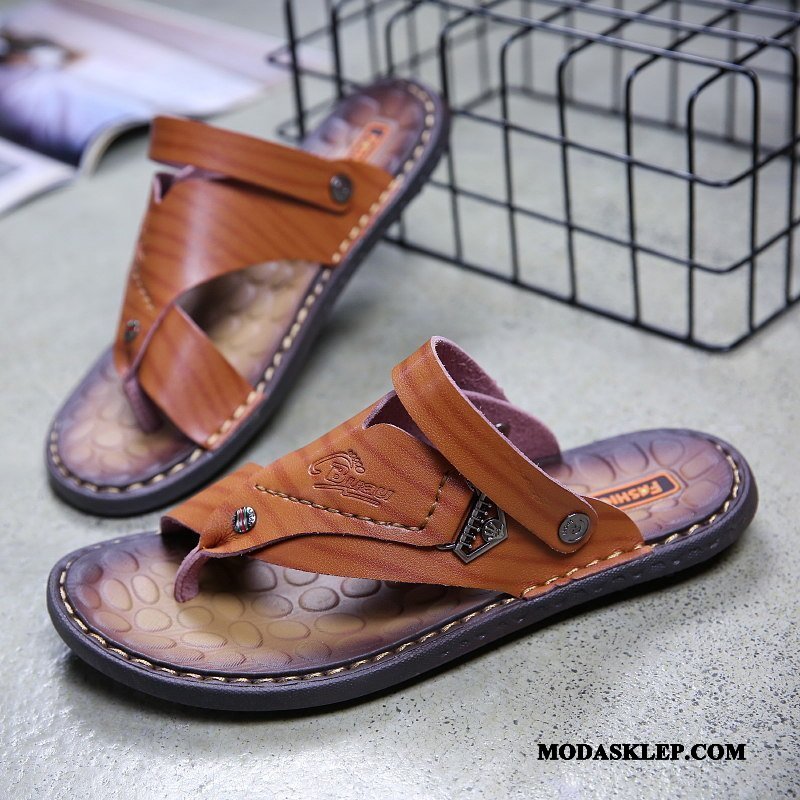 Męskie Sandały Sklep Moda Kapcie Casual Antypoślizgowe Lato Niebieski