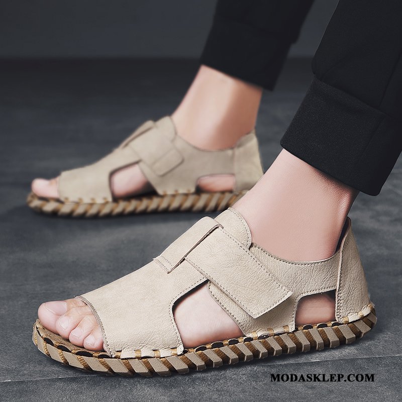 Męskie Sandały Sklep Tendencja Open Toe Buty Plażowe Oddychające Biały