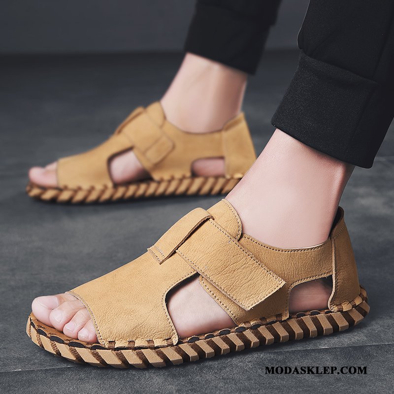 Męskie Sandały Sklep Tendencja Open Toe Buty Plażowe Oddychające Biały