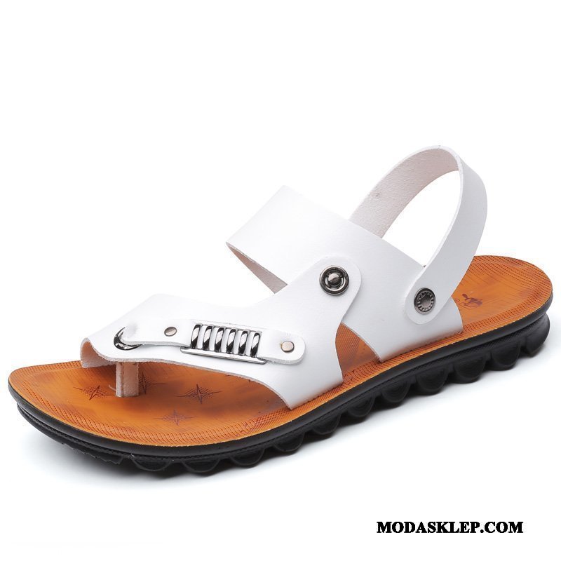 Męskie Sandały Sprzedam Slip On 2019 Prawdziwa Skóra Męska Duży Rozmiar Niebieski