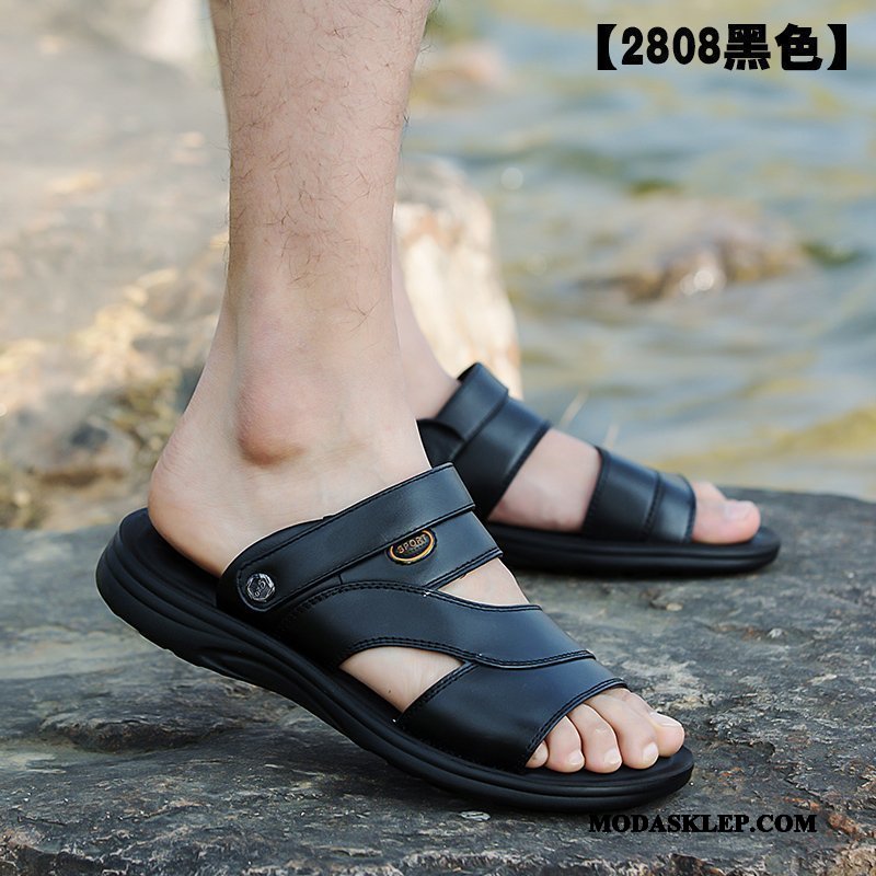 Męskie Sandały Tanie 2019 Miękka Podeszwa Buty Kapcie Męska Czarny