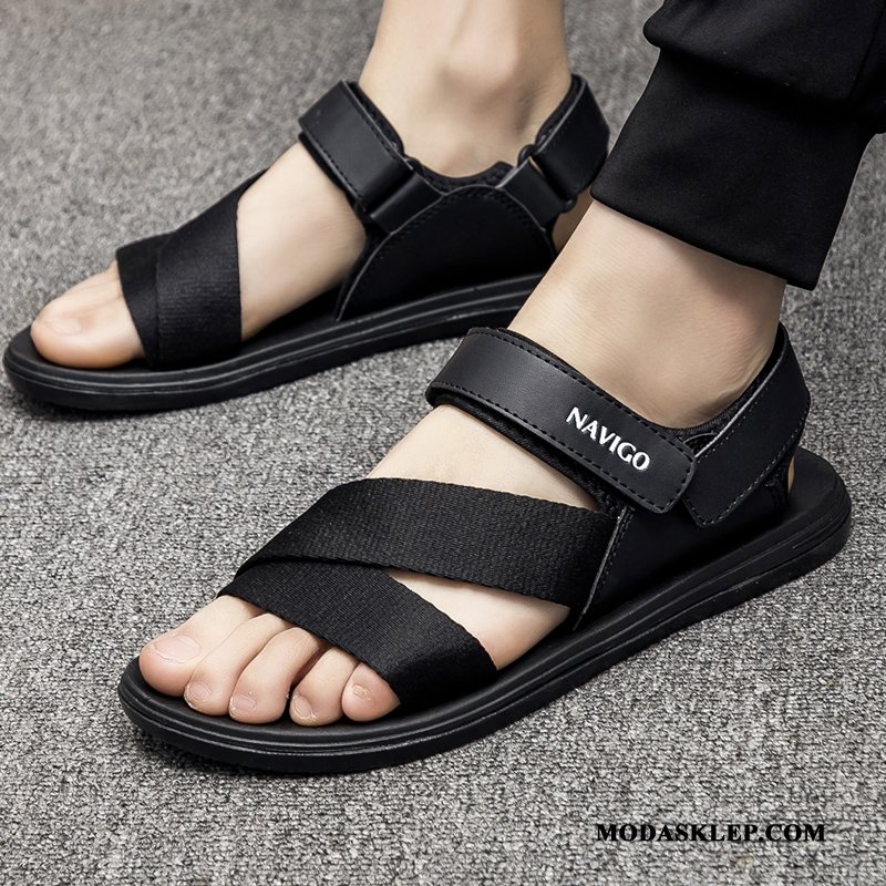 Męskie Sandały Tanie Casual Moda Męska Buty Tendencja Czarny