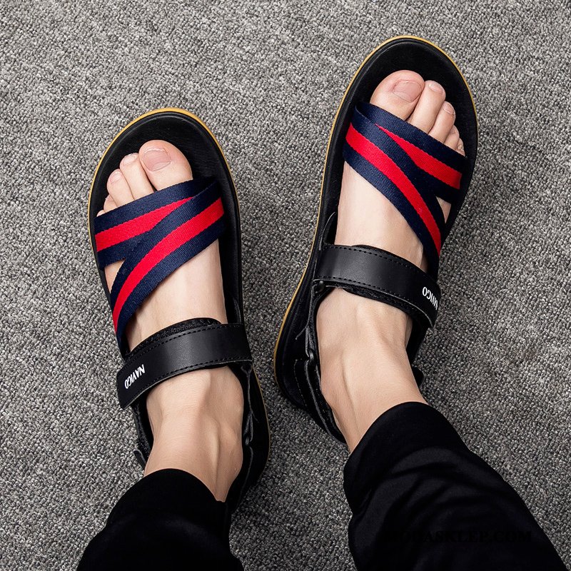 Męskie Sandały Tanie Casual Moda Męska Buty Tendencja Czarny