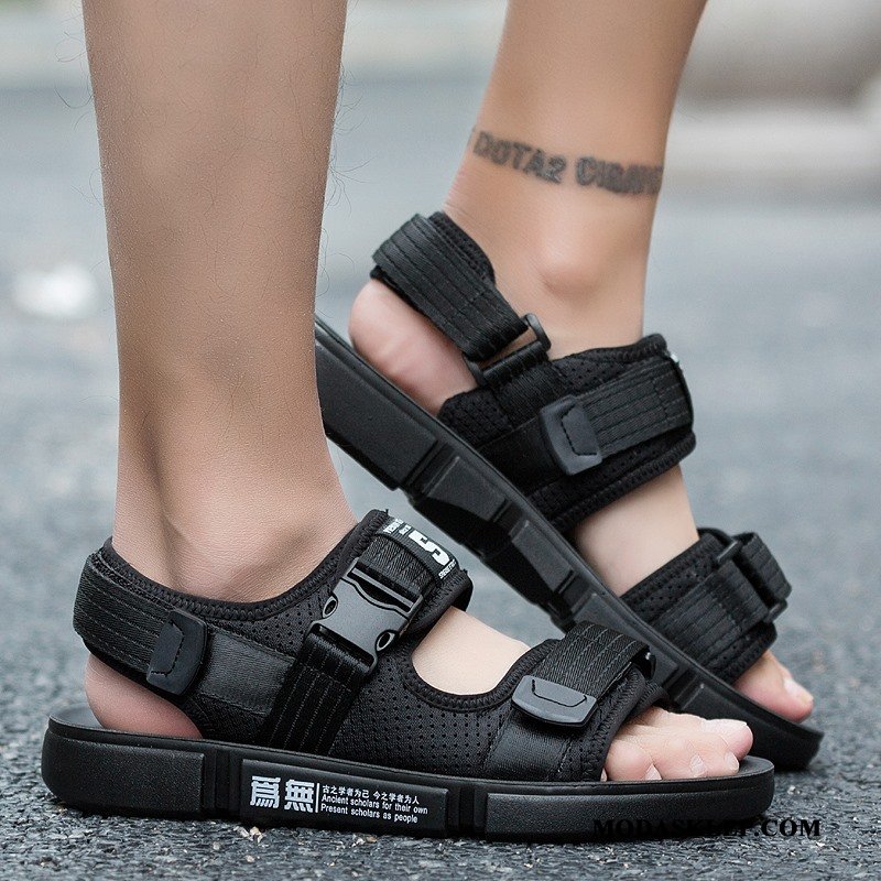 Męskie Sandały Tanie Lato Antypoślizgowe Buty Moda Outdoor Czarny