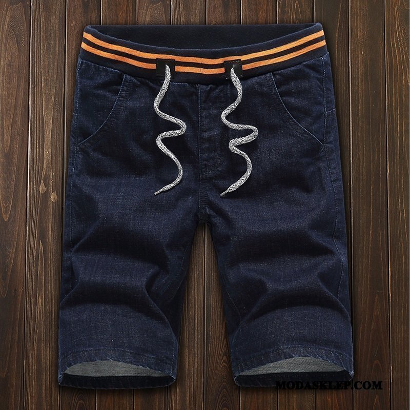 Męskie Spodenki Kup Męska Modna Marka Szerokie Szorty Denim Niebieski