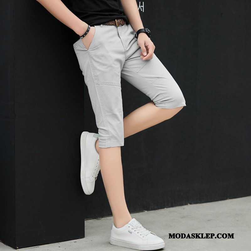 Męskie Spodenki Na Sprzedaż Slim Fit Szorty Lato Casualowe Spodnie Spodnie Capri Niebieski