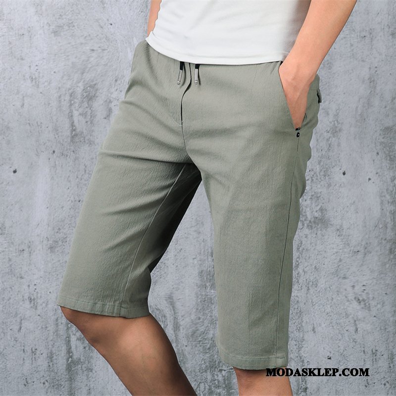 Męskie Spodenki Online Casual Slim Fit Tendencja Spodnie Bawełniane Czerwony