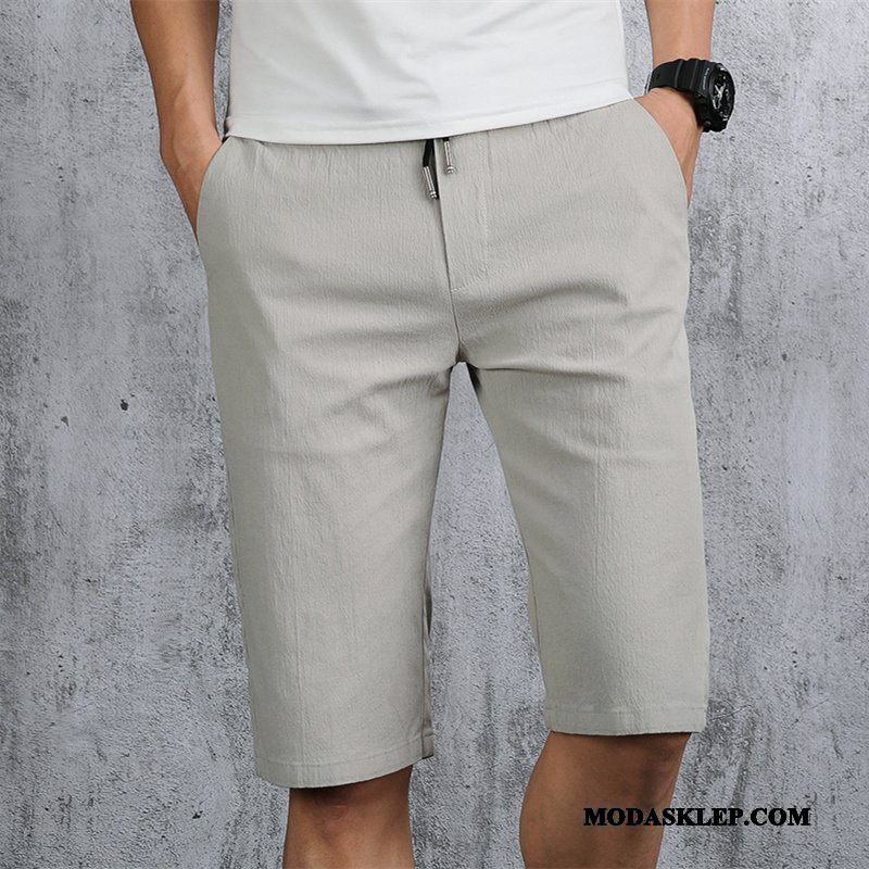 Męskie Spodenki Online Casual Slim Fit Tendencja Spodnie Bawełniane Czerwony