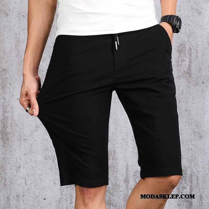 Męskie Spodenki Online Casual Slim Fit Tendencja Spodnie Bawełniane Czerwony