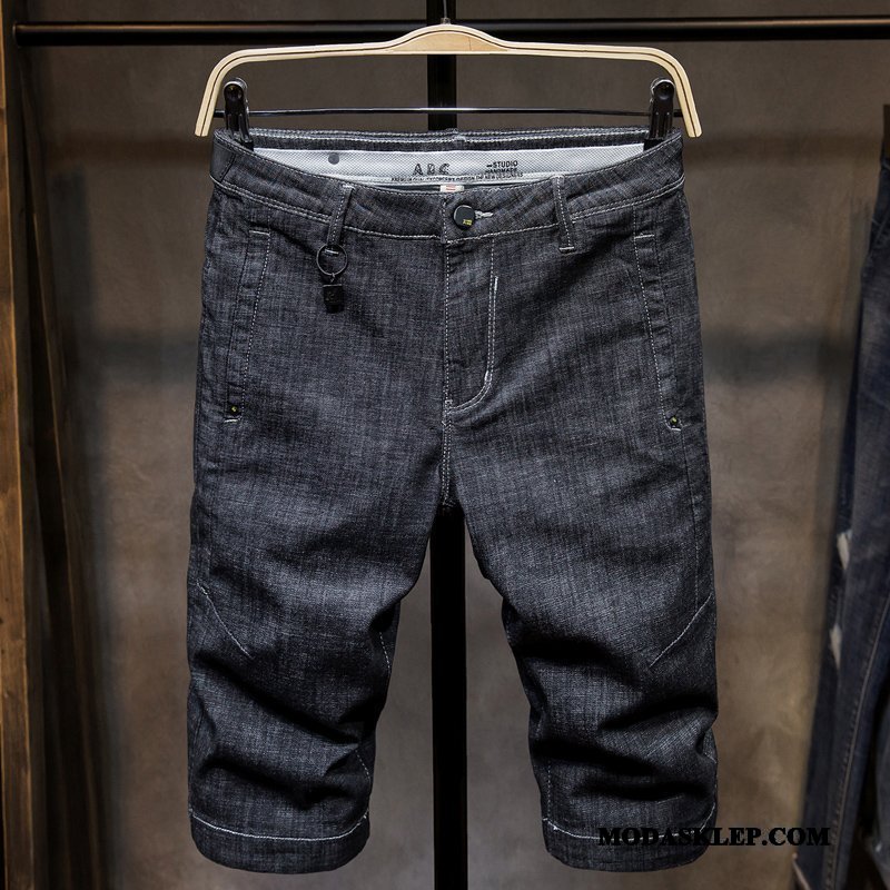 Męskie Spodenki Sklep Tendencja Denim Elastyczne Lato Sportowe Niebieski