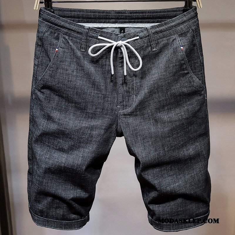 Męskie Spodenki Sklep Tendencja Denim Elastyczne Lato Sportowe Niebieski