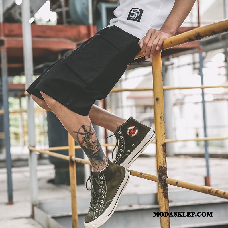 Męskie Spodenki Tanie Casual Szorty Modna Marka Cargo Swag Khaki