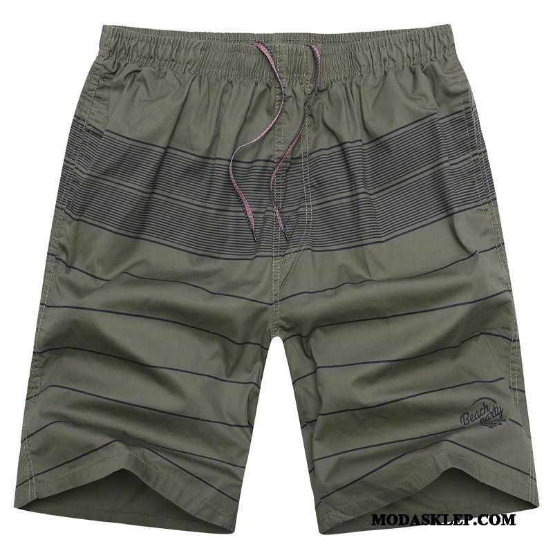 Męskie Spodenki Tanie Plażowe Szerokie Męska Duże Casual Khaki