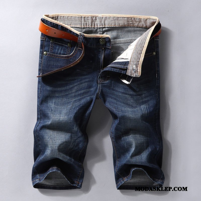 Męskie Spodenki Tanie Tendencja Szorty Cienkie Spodnie Capri Denim Niebieski