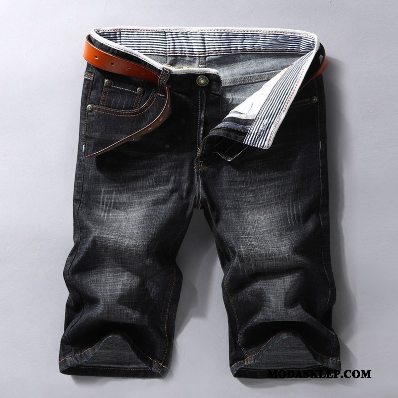 Męskie Spodenki Tanie Tendencja Szorty Cienkie Spodnie Capri Denim Niebieski