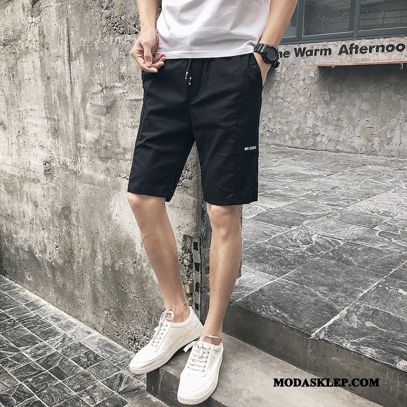 Męskie Spodenki Tanie Wiosna 2019 Szerokie Casual Elastyczne Czarny