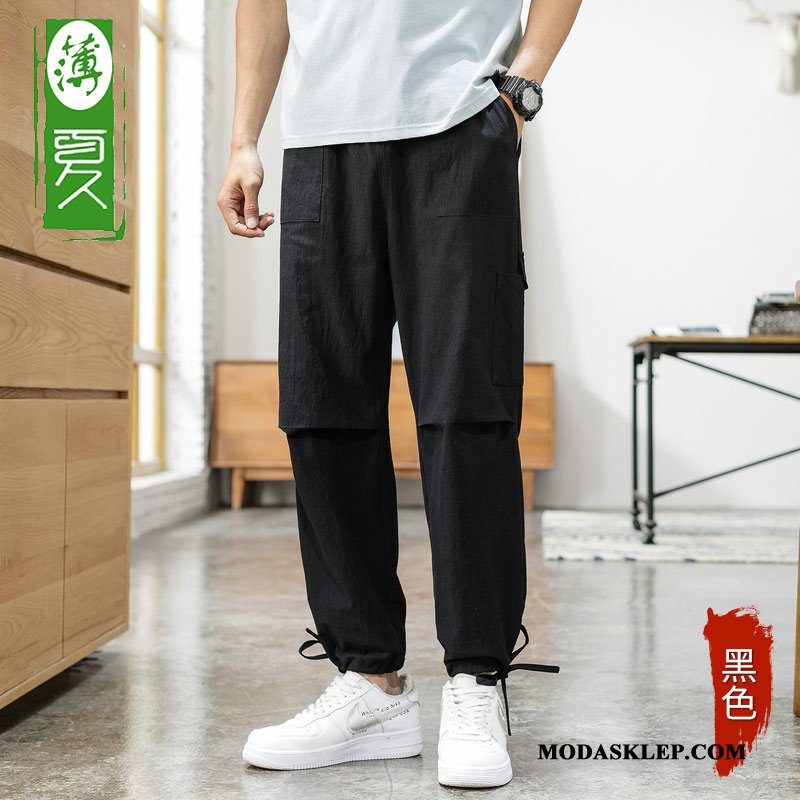 Męskie Spodnie Cargo Na Sprzedaż Slim Fit Tendencja Modna Marka Męska Sportowe Oranż