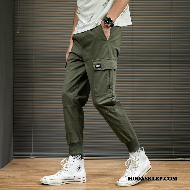 Męskie Spodnie Cargo Oferta Swag Super Harlan Modna Marka Slim Fit Czarny
