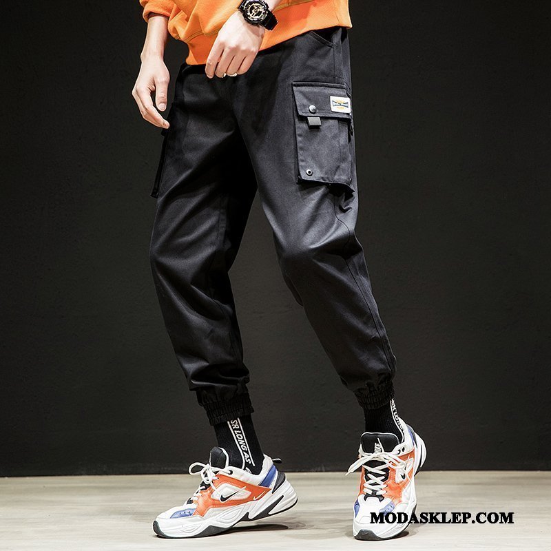 Męskie Spodnie Cargo Online Męska Modna Marka Sportowe Nastolatek Casual Szary