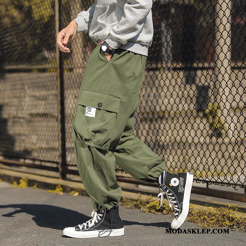 Męskie Spodnie Cargo Online Slim Fit Duży Rozmiar Szerokie Męska Harlan Czarny