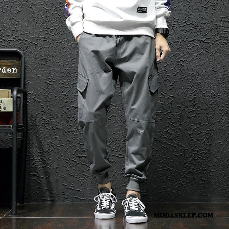 Męskie Spodnie Cargo Sklep Harlan Slim Fit 2019 Nowy Tendencja Szary