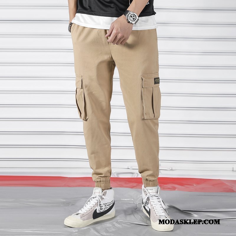 Męskie Spodnie Cargo Sklep Odzież Zimowa Mały Slim Fit Sportowe Jesień Zielony