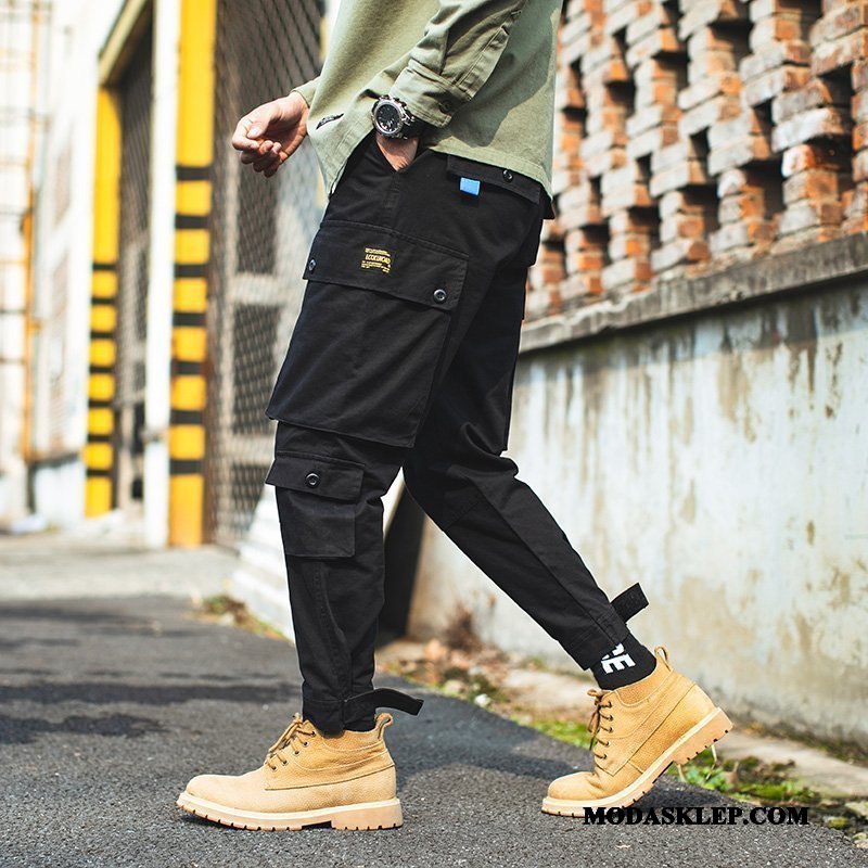 Męskie Spodnie Cargo Sprzedam Slim Fit Szerokie Casualowe Spodnie Tendencja Męska Beżowy