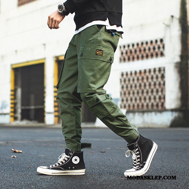 Męskie Spodnie Cargo Sprzedam Slim Fit Szerokie Casualowe Spodnie Tendencja Męska Beżowy